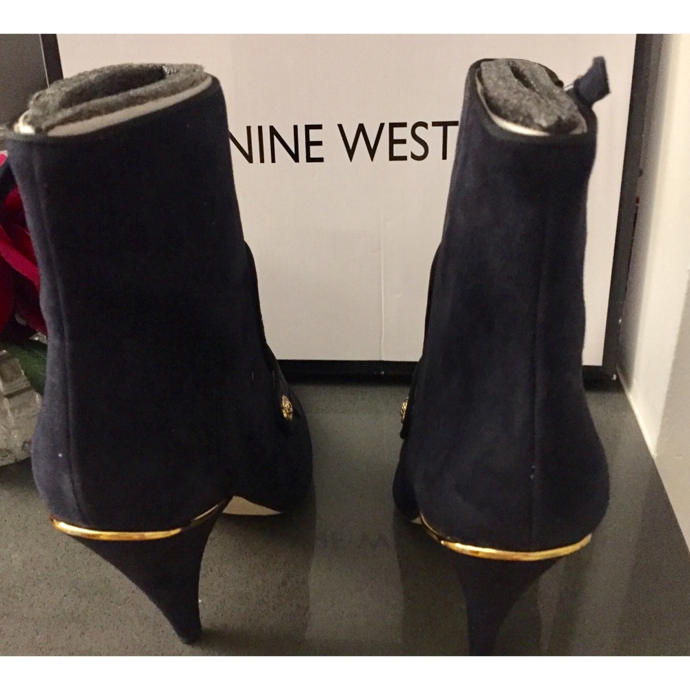 Nine West Suede Navy Booties - Picture 5 of 6